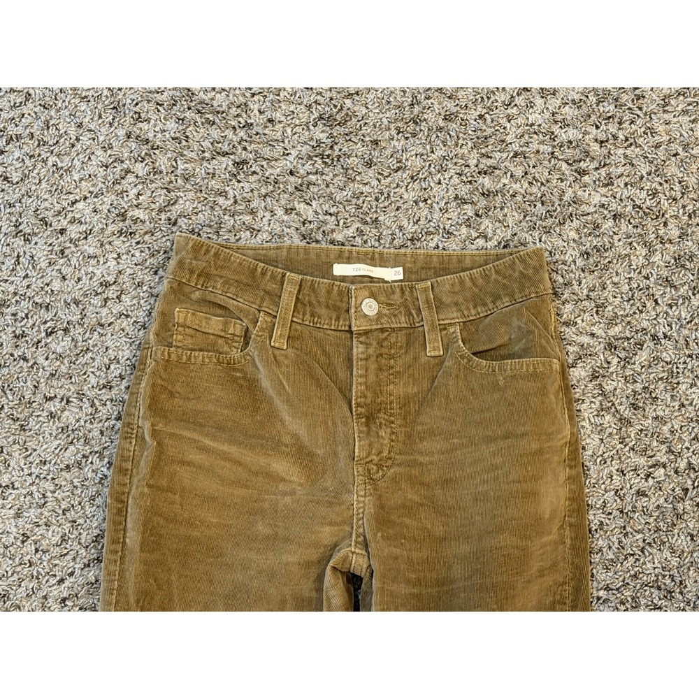 Levi's 726 Flare Pants Corduroy Pants Size 26 Women's Cowgirl Bell Bottom Look - Picture 3 of 6